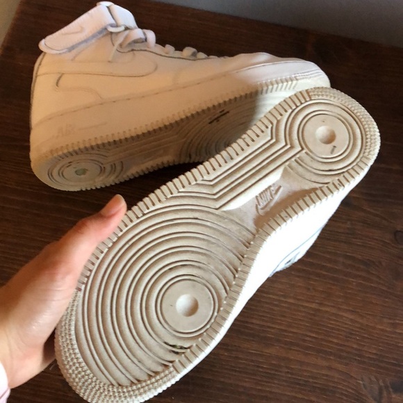 Nike Air Force 1 Hi-Top Sneakers in Triple White - Picture 8 of 15